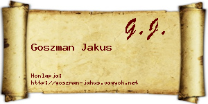 Goszman Jakus névjegykártya